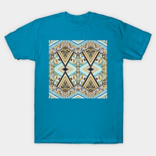 Handmade Blue and Yellow Geometry T-Shirt